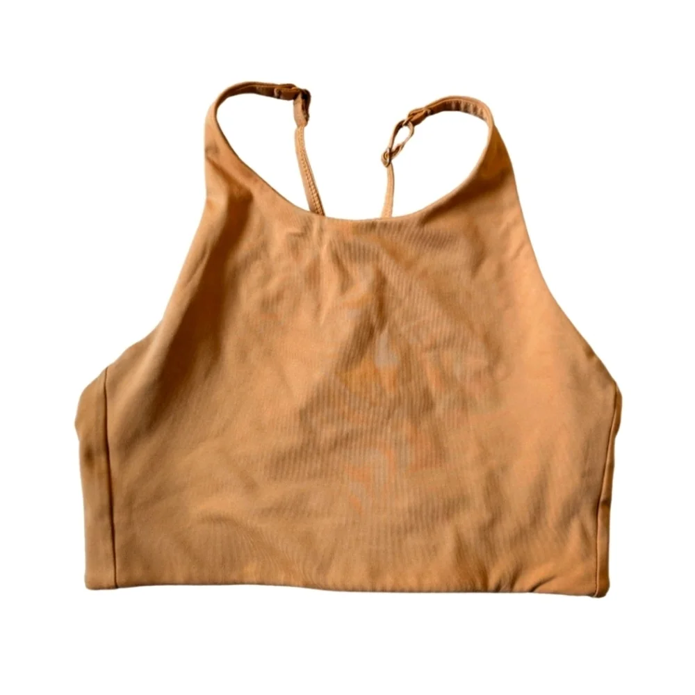 Girlfriend Collective Caramel/Gold Topanga Bra Top #1001 Yoga Athleisure sz S - Picture 2 of 8